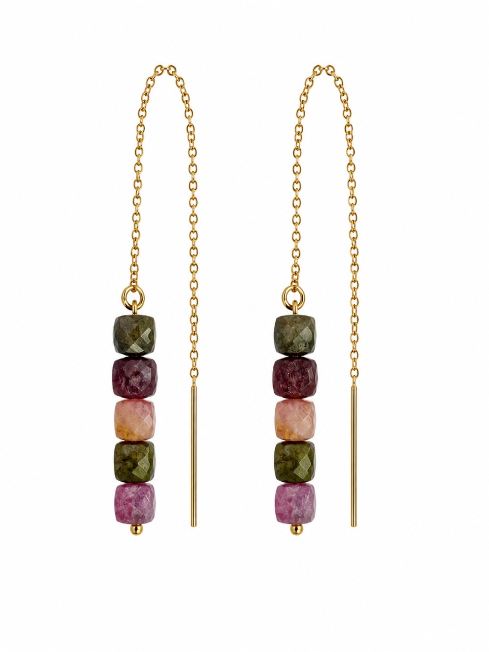 TH1652 Rainbow Tourmaline Threaders